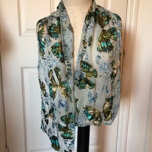 Vintage Butterfly Appliqué Scarf